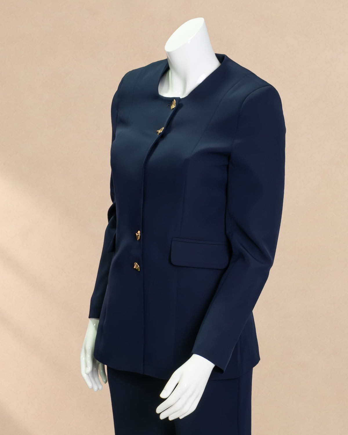 Navy Gold Button Suit