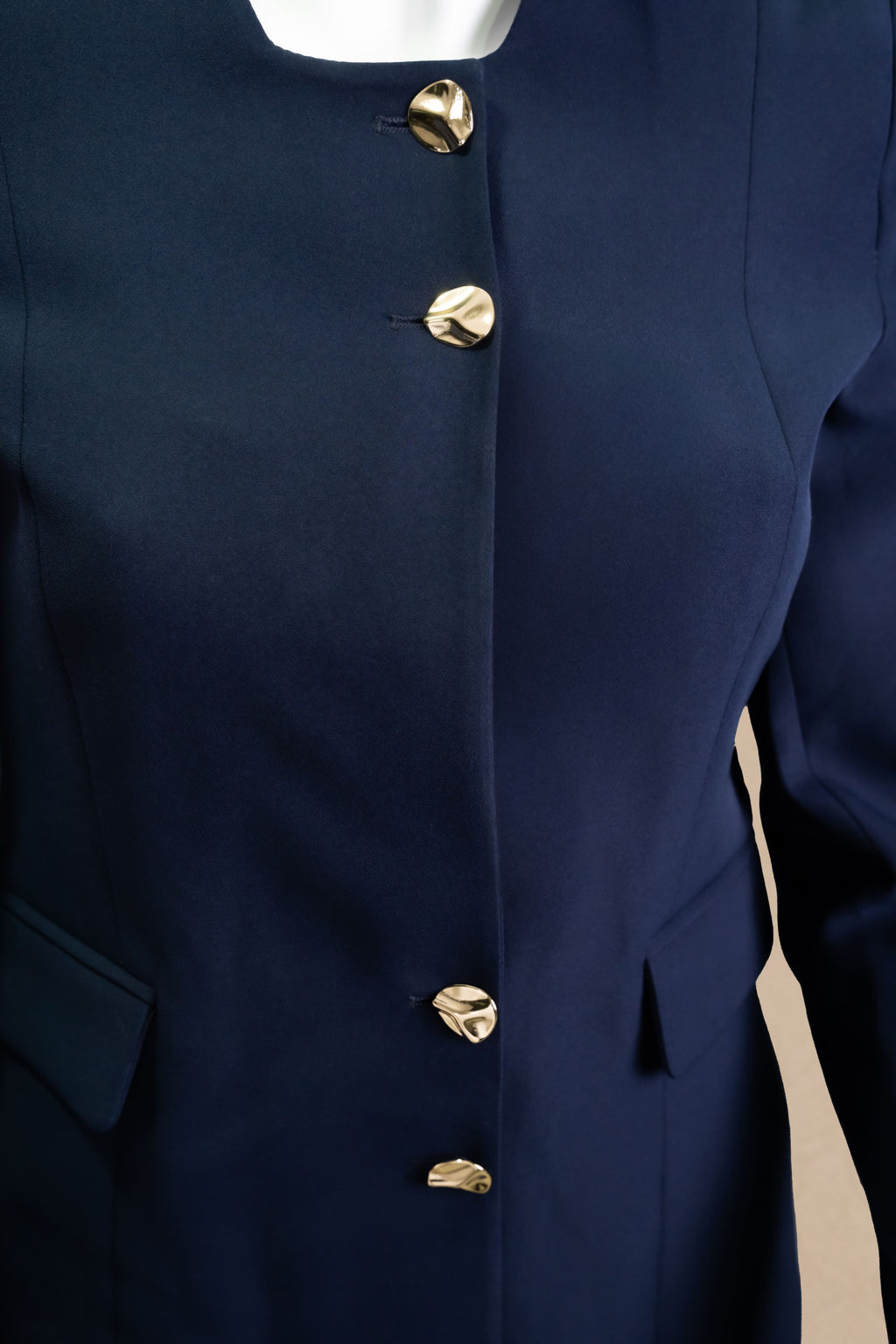 Navy Gold Button Suit