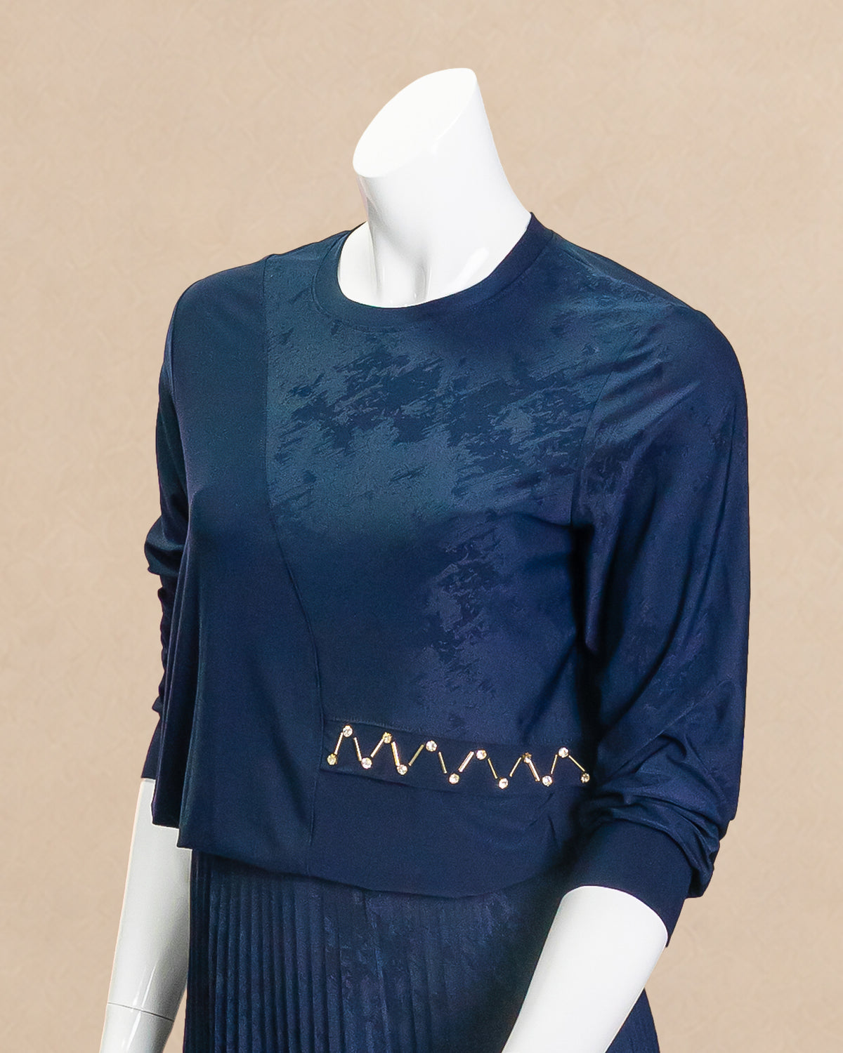 Navy Pleated Set