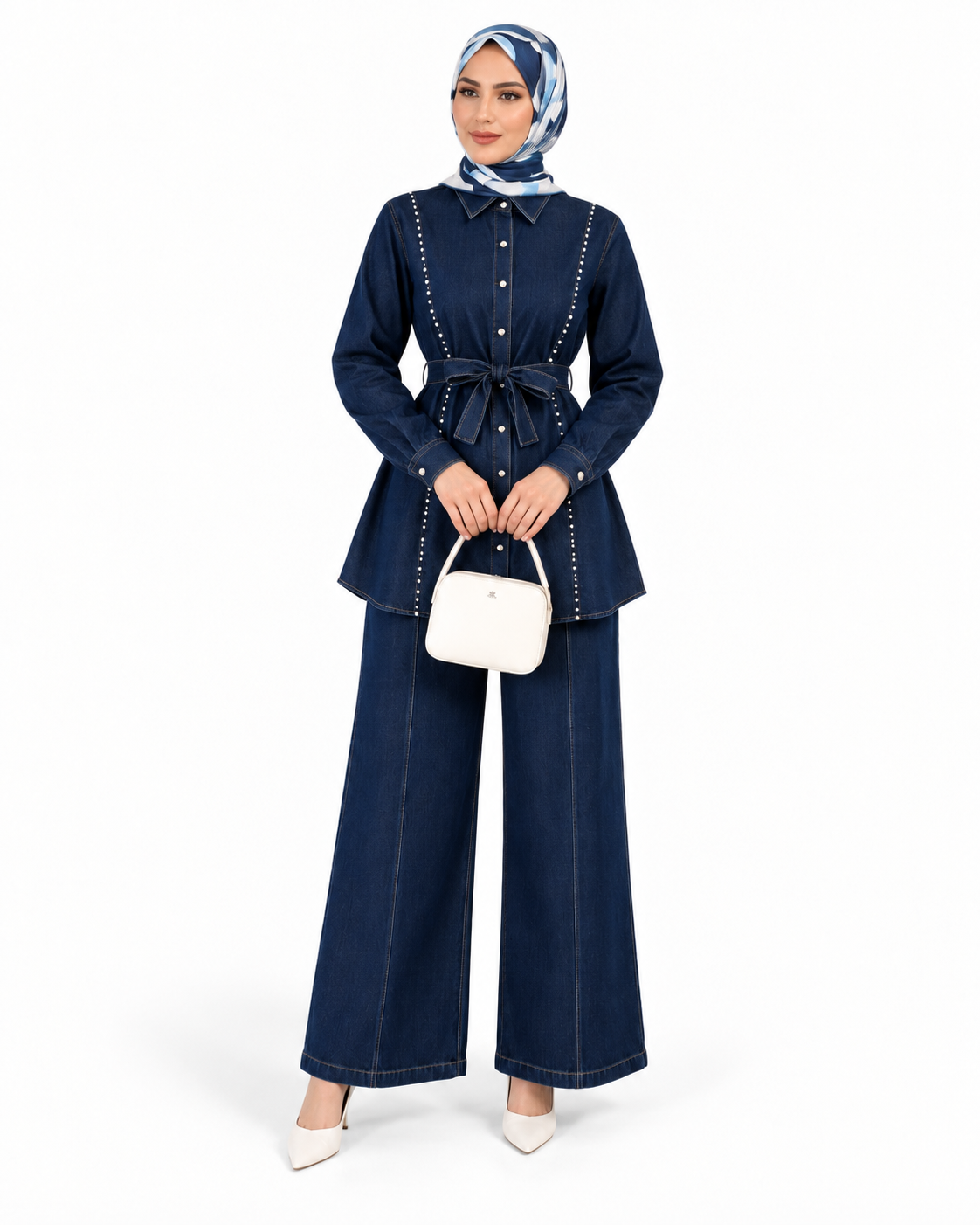 Denim Pearl Set