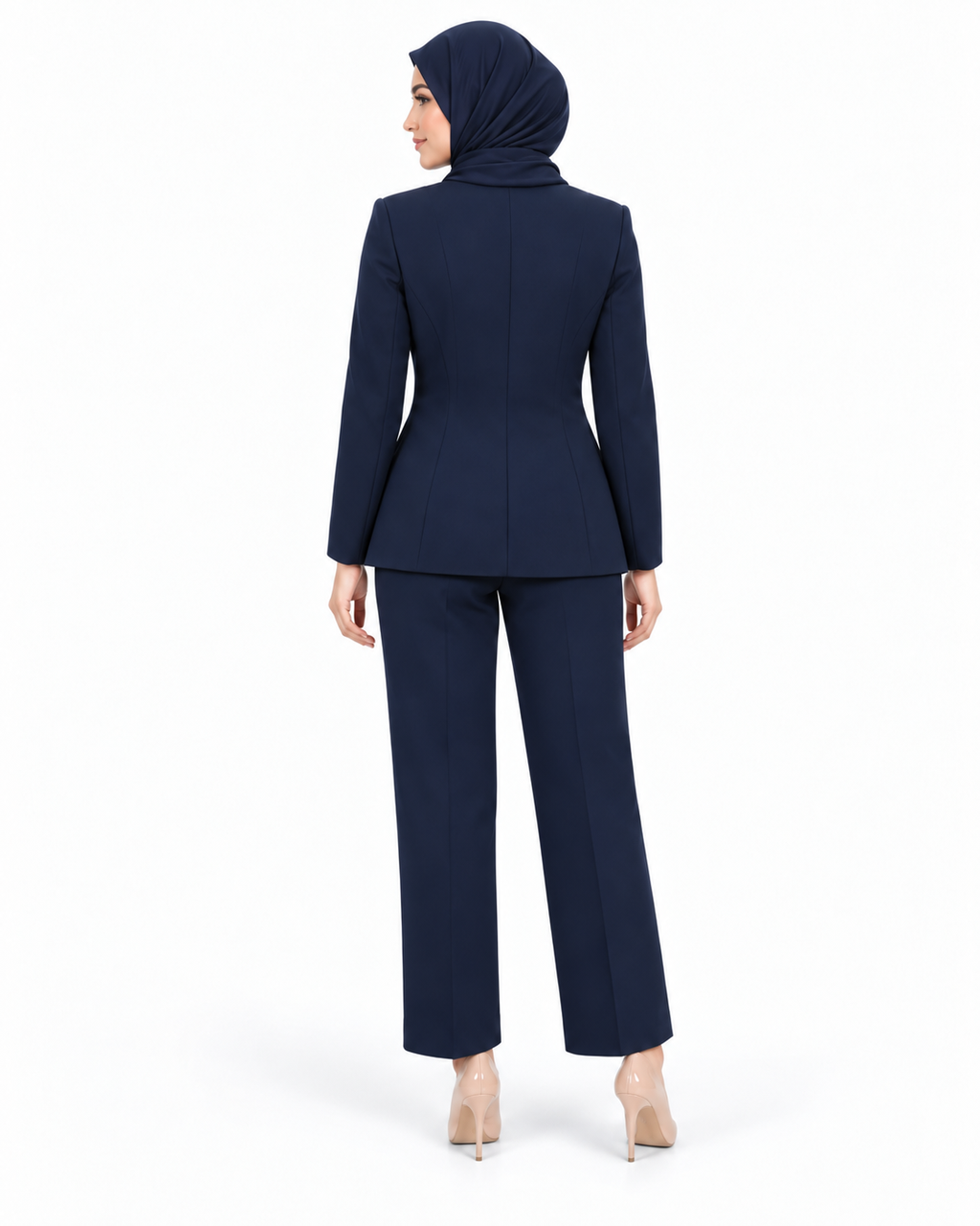 Navy Gold Button Suit