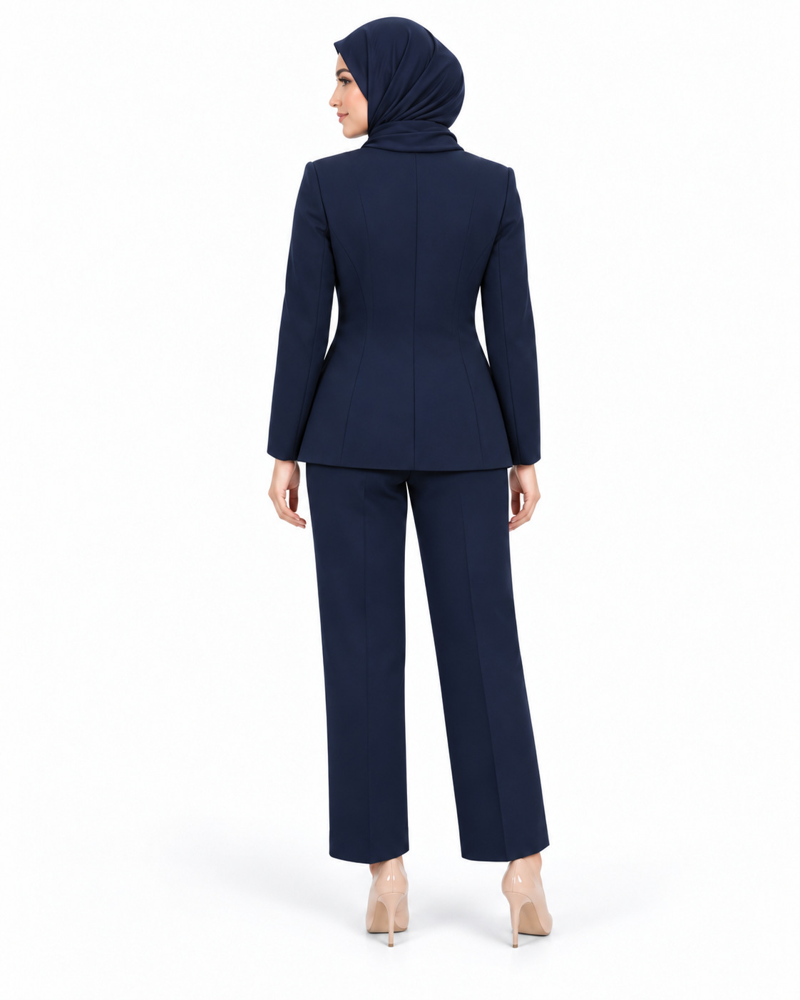 Navy Gold Button Suit