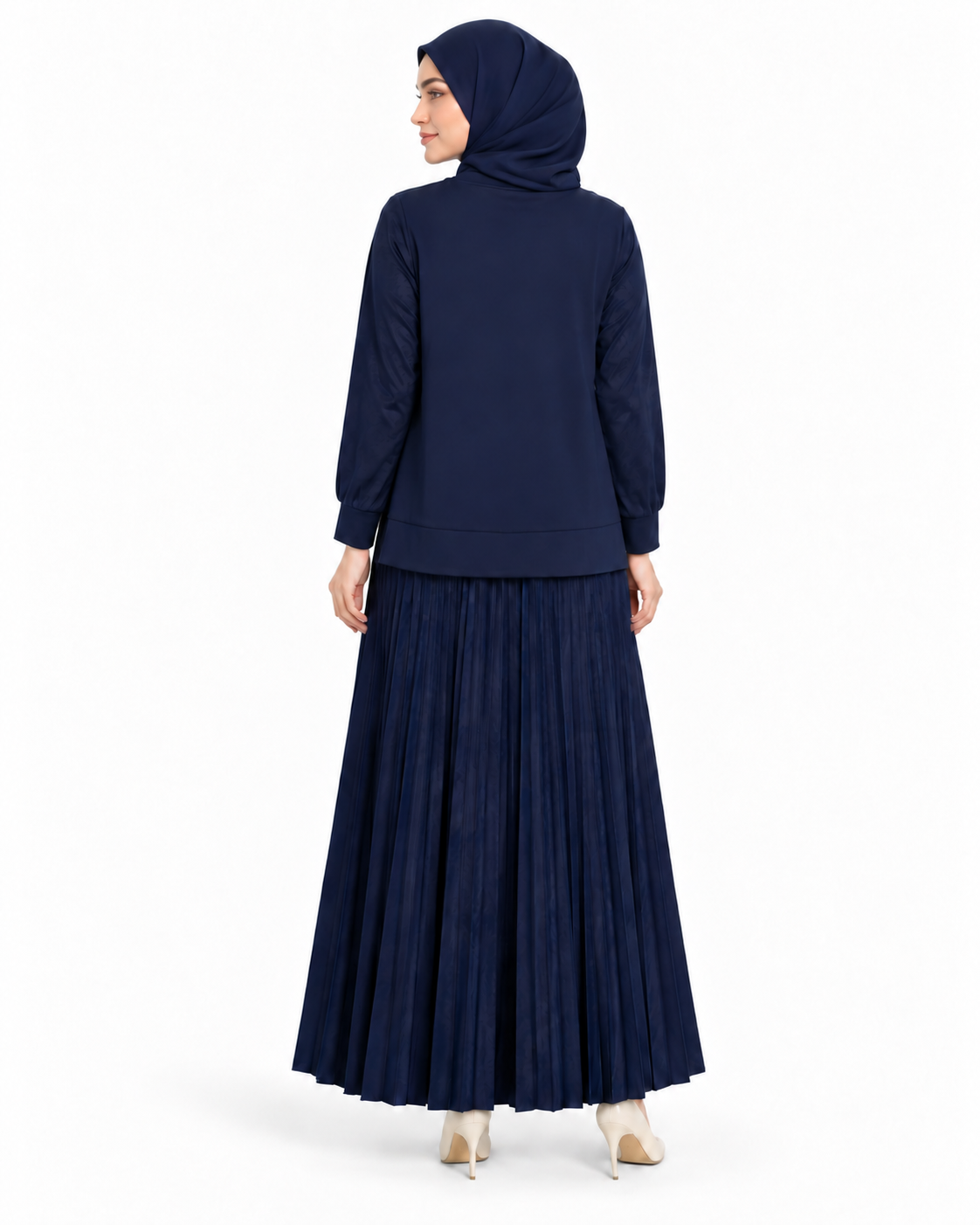 Navy Pleated Set